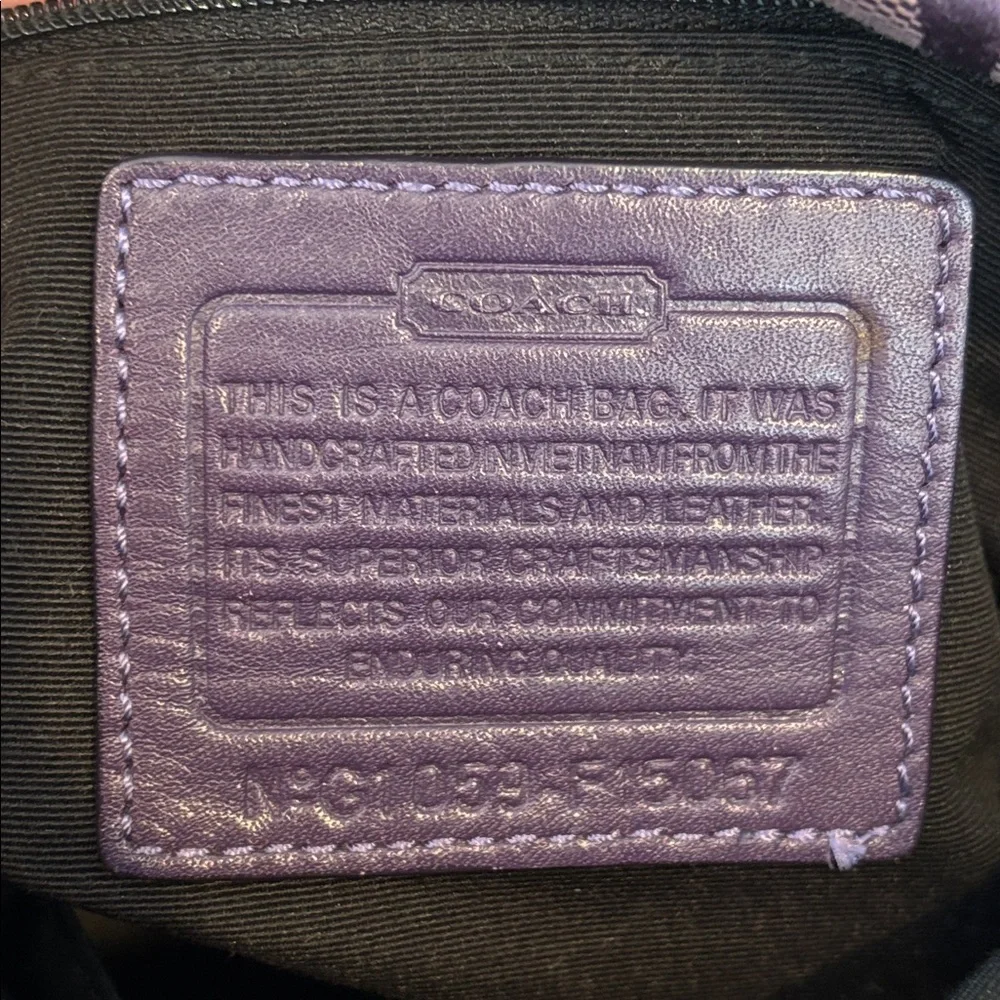 Coach purple Signature Duffle Shoulder Bag with matching wristlet F15067 - Picture 11 of 16